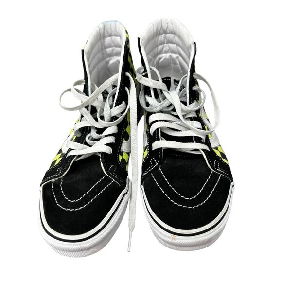 VANS SK8 Old School Green Black check suede leather high tops NWOT Sz 8.5 men 10 - Picture 6 of 11